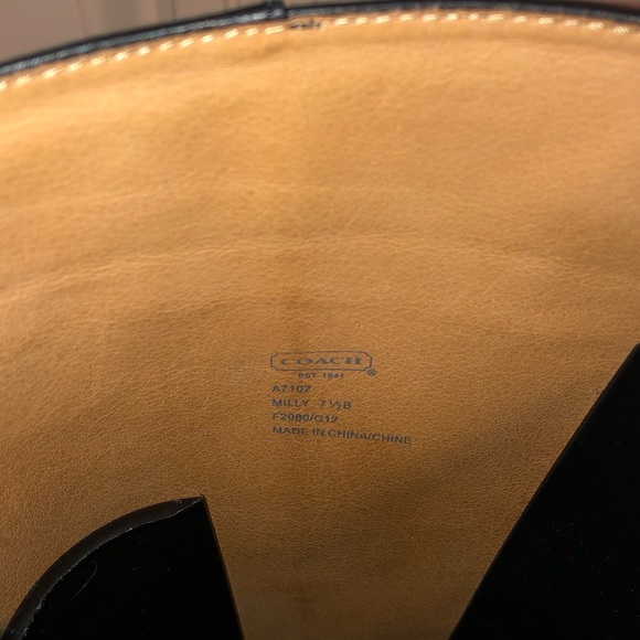 Coach Milly Tall Black Leather Boot with Zipper - Picture 2 of 8